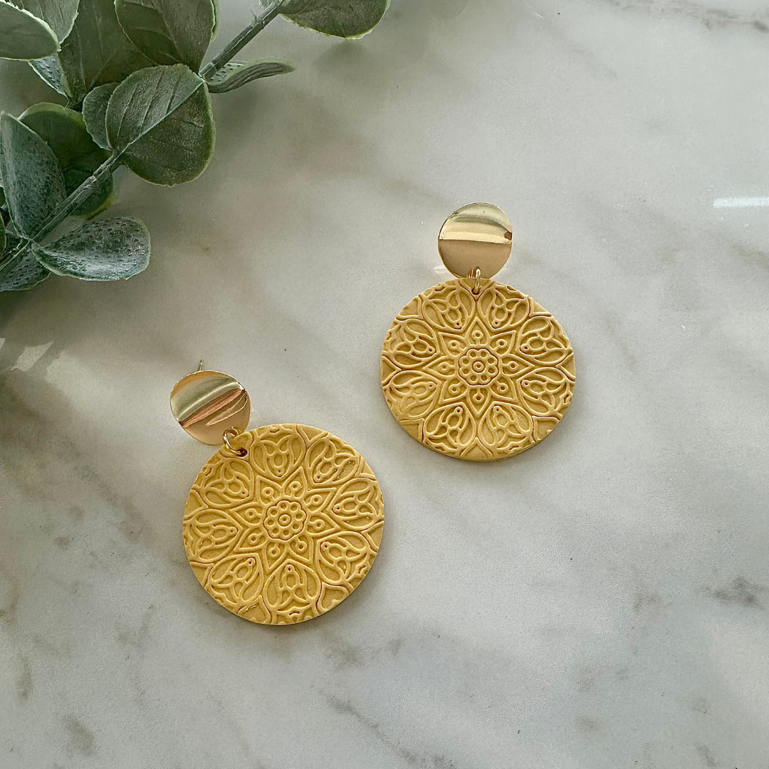 Golden Sky Mandala Earrings
