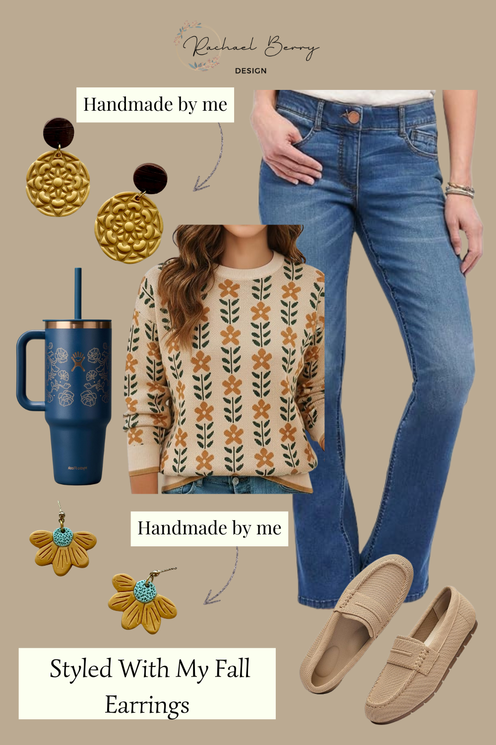 Casual Comfort: Everyday Denim & Handmade Statement Earrings