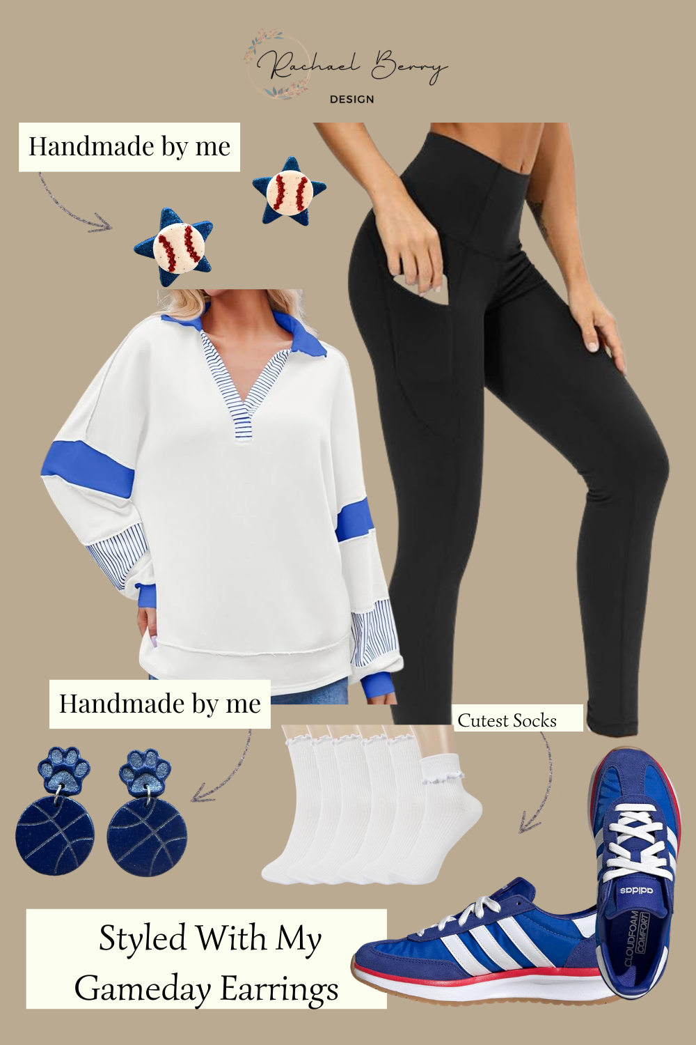 Casual Gameday Style: Sporty Comfort with Handmade Statement Earrings