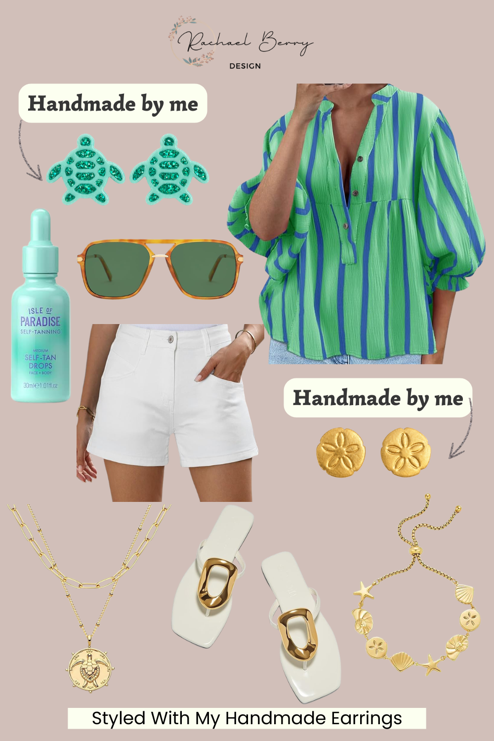 Sea Turtle Earrings with Everyday Vacation Outfits