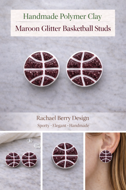 Game Day Sparkle Basketball Studs