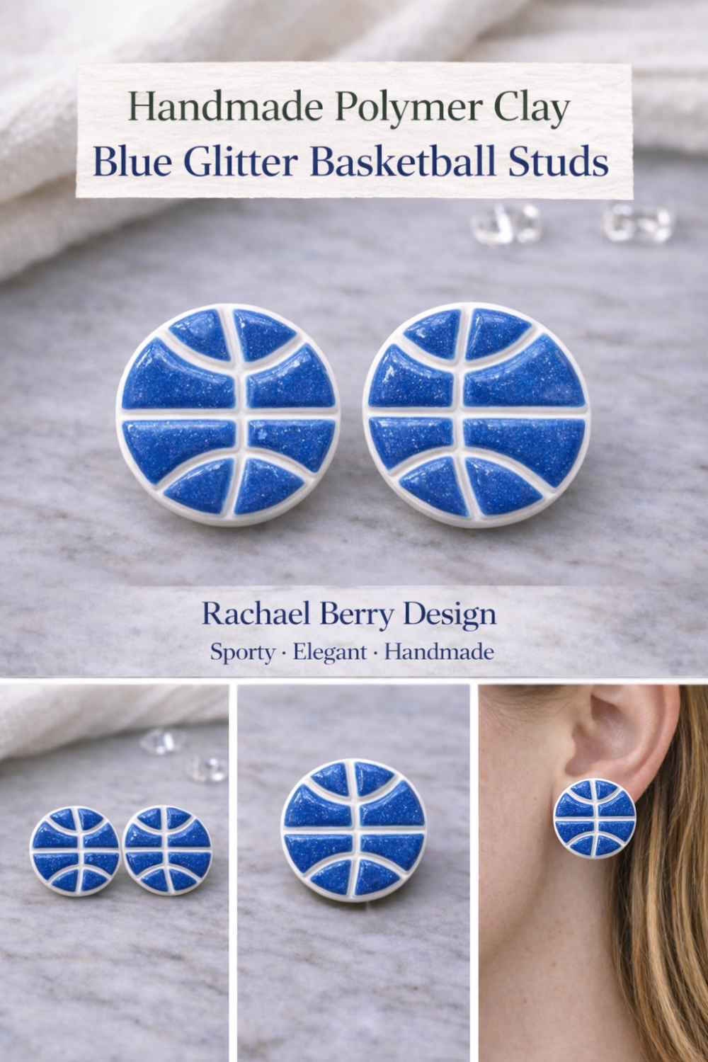 Game Day Sparkle Basketball Studs