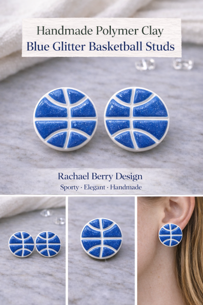 Game Day Sparkle Basketball Studs
