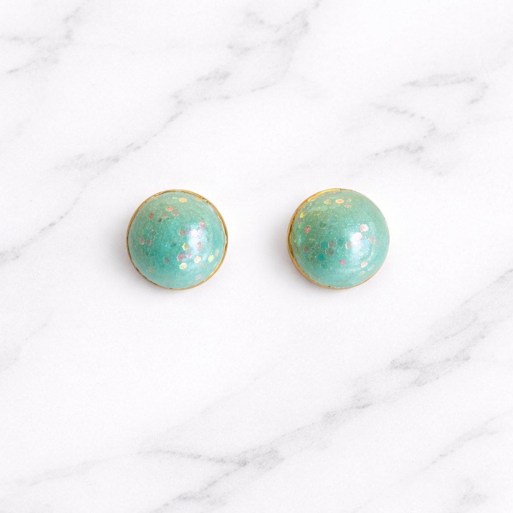 Mint Confetti Stud Earrings