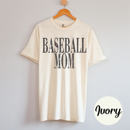 Distressed Baseball Mom Tee Shirt