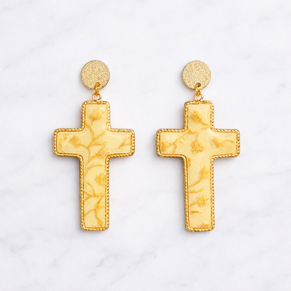 Sunshine Faith Cross Earrings