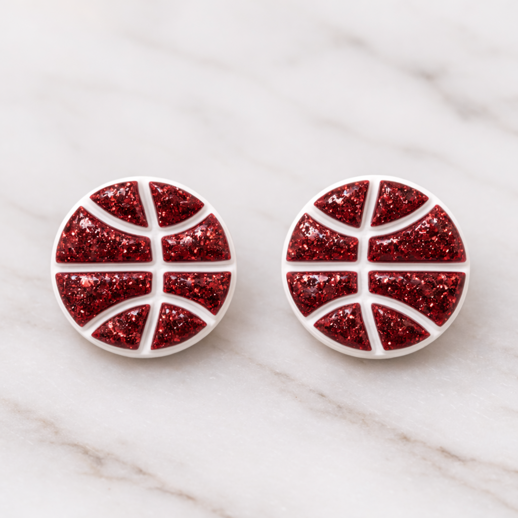 Game Day Sparkle Basketball Studs