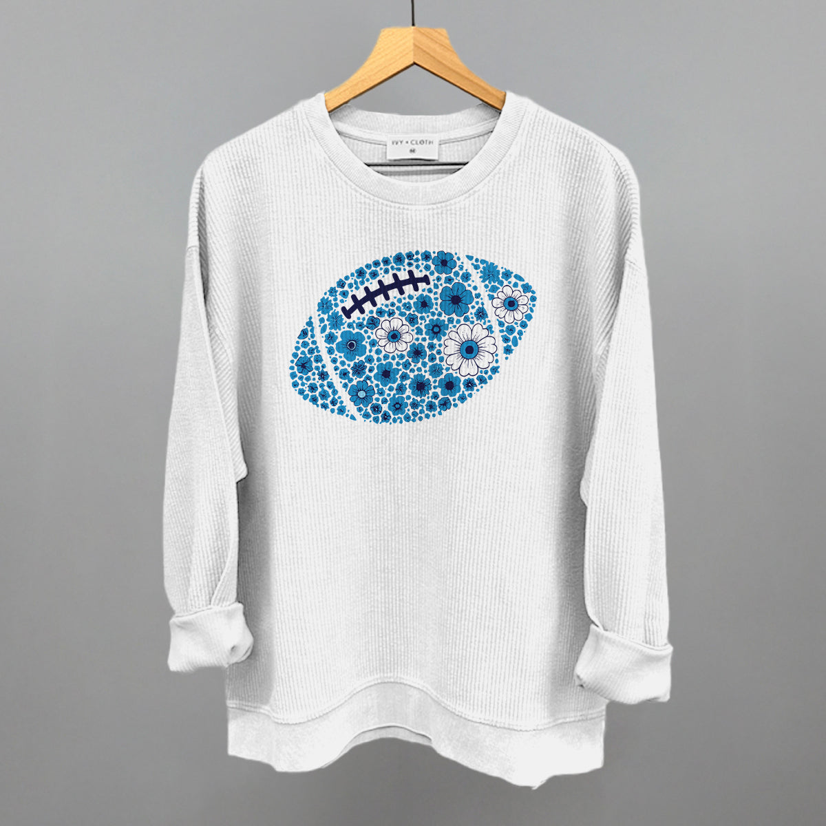 Floral Football Blue