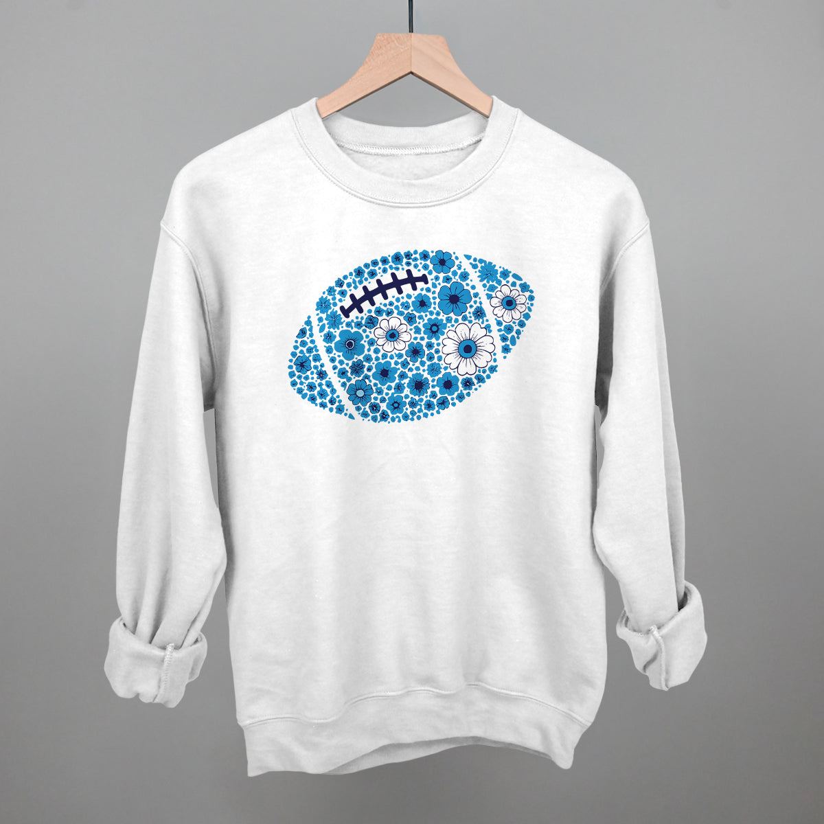 Floral Football Blue
