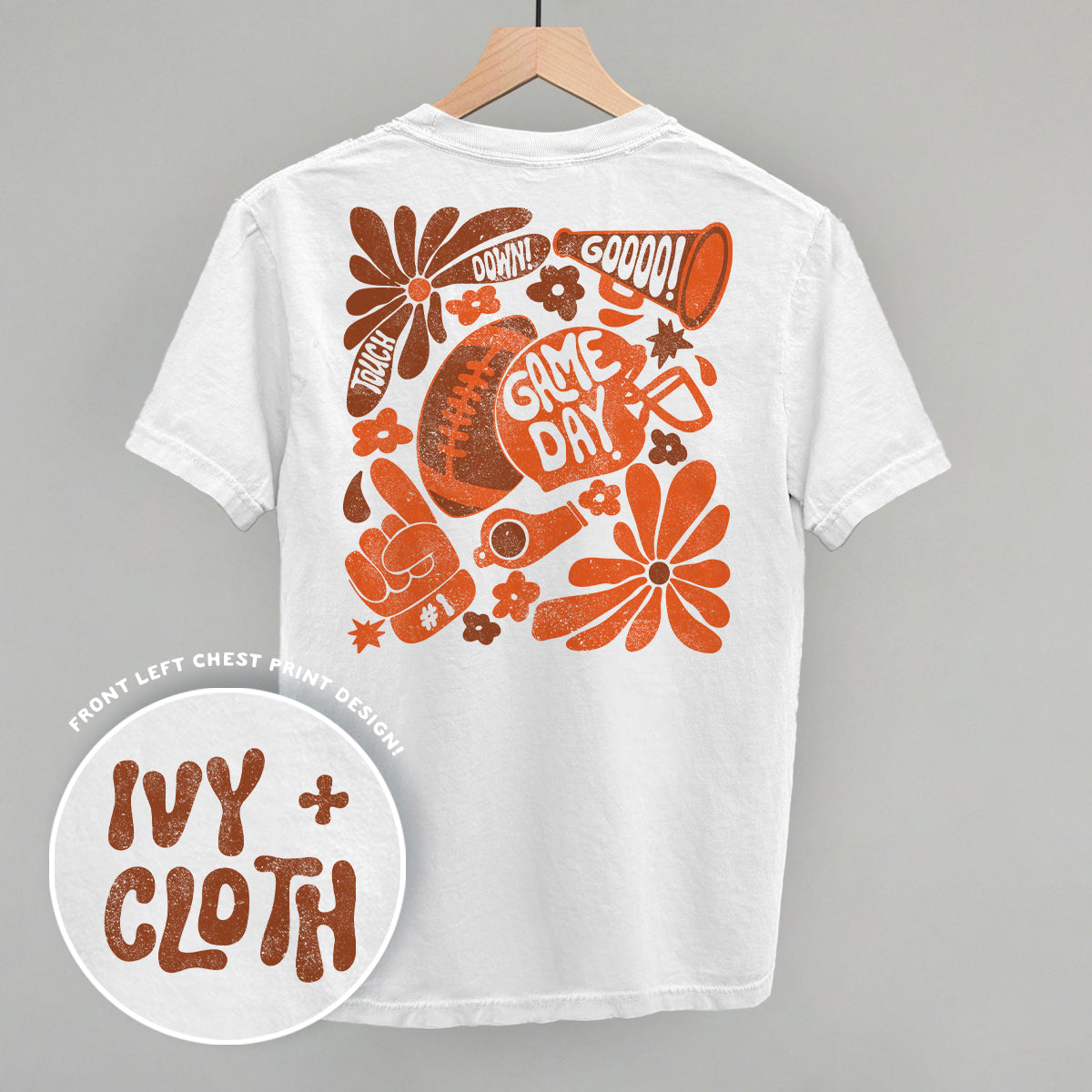 Floral Game Day Orange (Back Print)