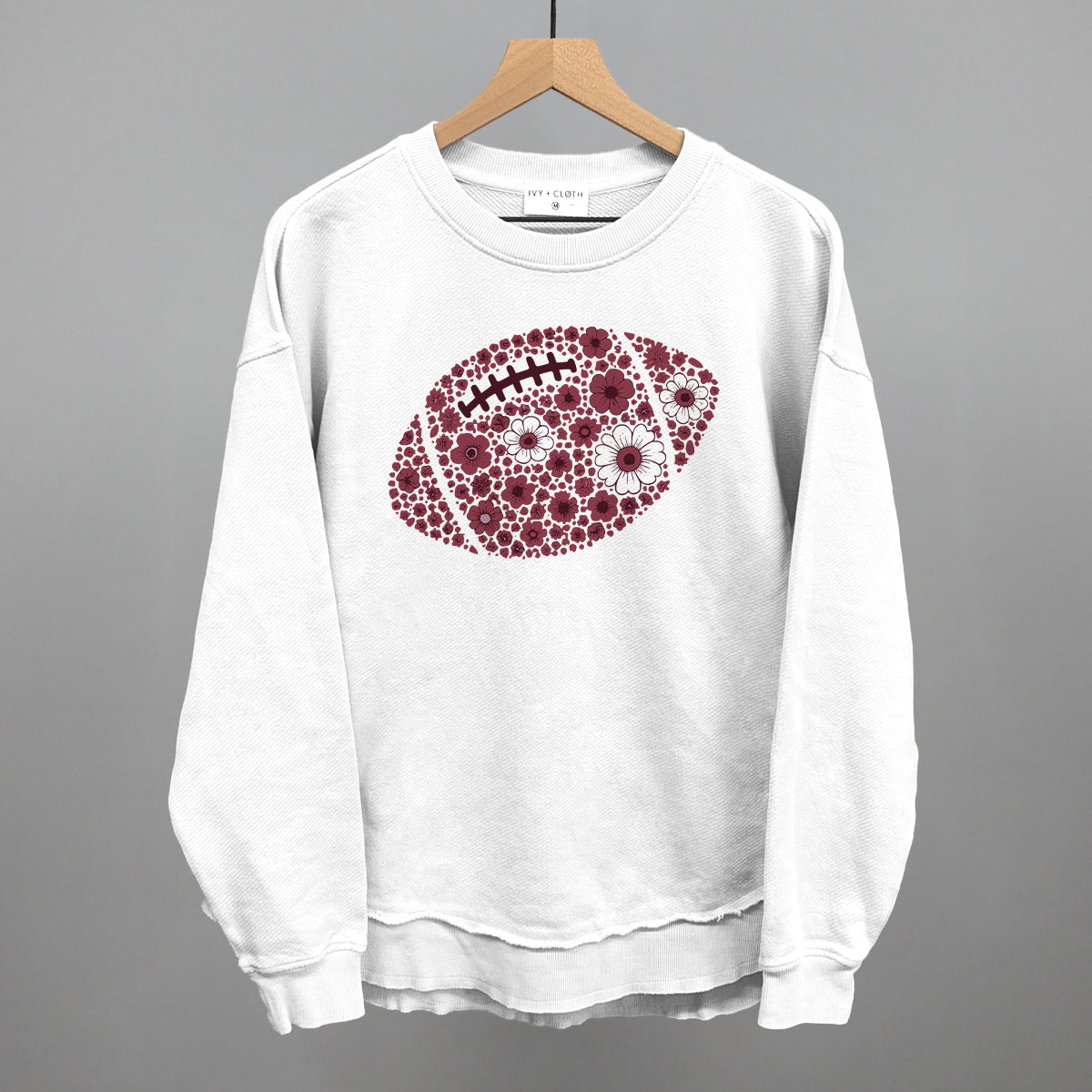 Floral Football Maroon