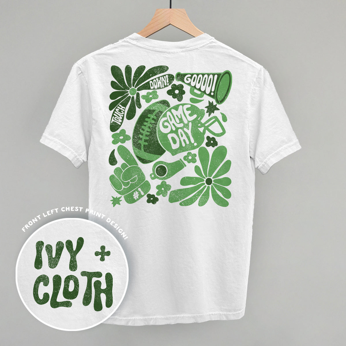 Floral Game Day Green (Back Print)