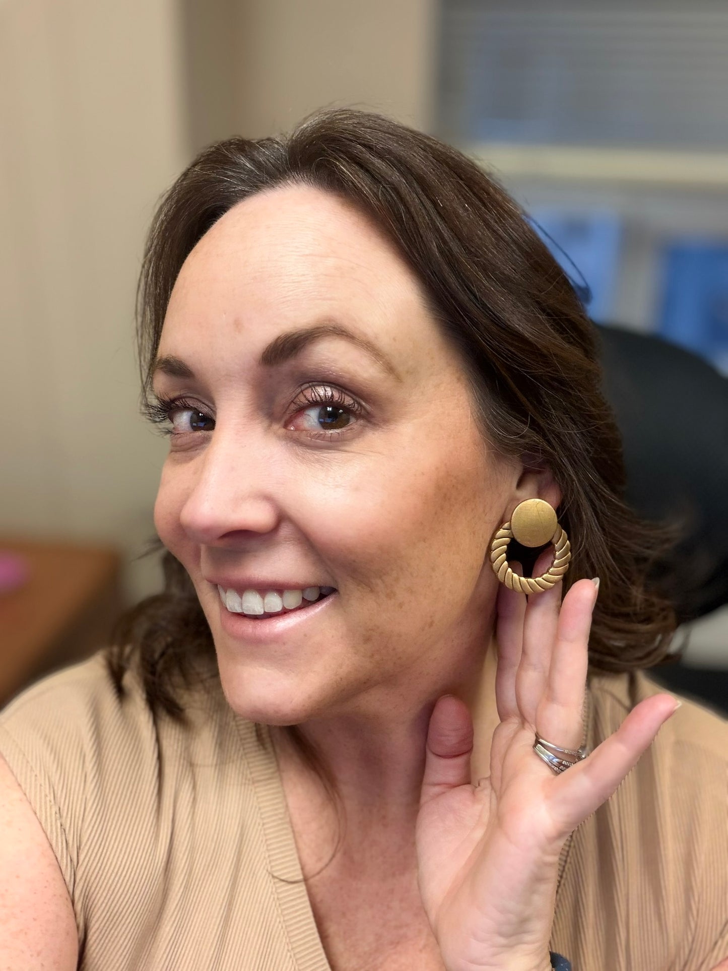 Golden Twist Hoops
