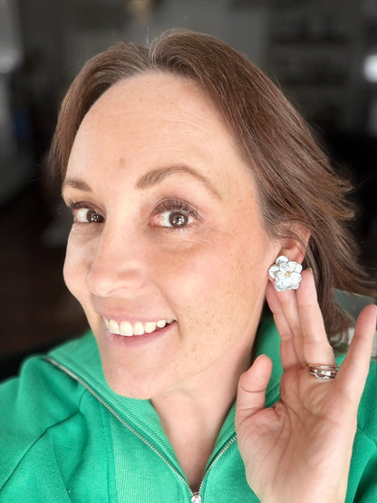 Silver Bloom Studs