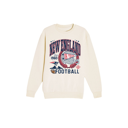 New England Football Sweatshirt | Vintage Navy & Red Game Day Crewneck